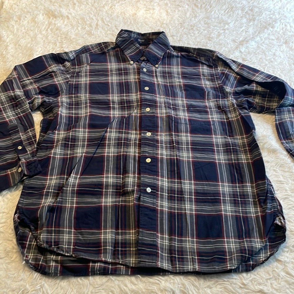 Nautica Plaid Button-down Long Sleeve Shirt Large